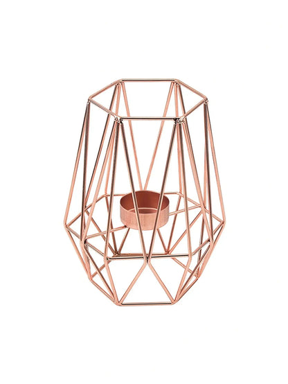 Photophore hexagonal ajouré en métal Photophore-bougeoir