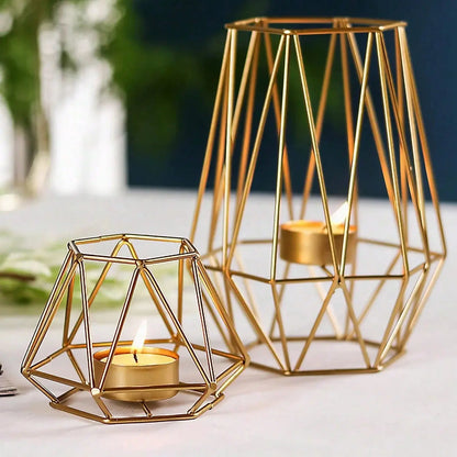 Photophore hexagonal ajouré en métal Photophore-bougeoir