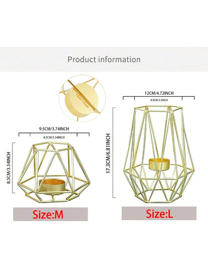 Photophore hexagonal ajouré en métal Photophore-bougeoir