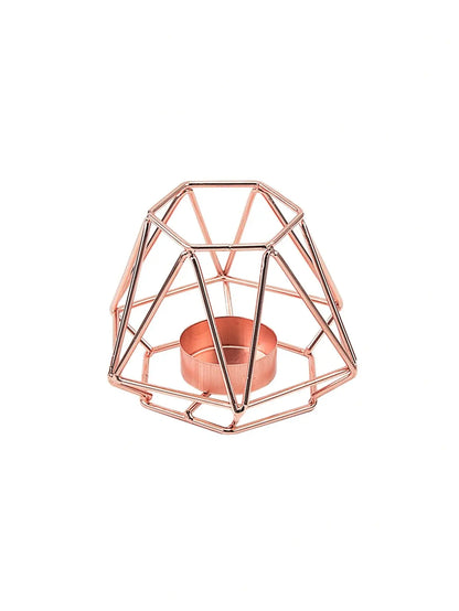 Photophore hexagonal ajouré en métal Photophore-bougeoir